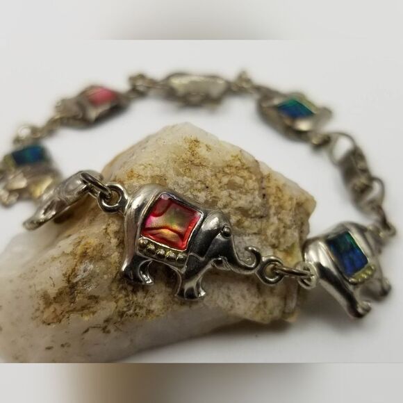 Elephant jewelry chain link‎ charm bracelet B0801 - Picture 1 of 2